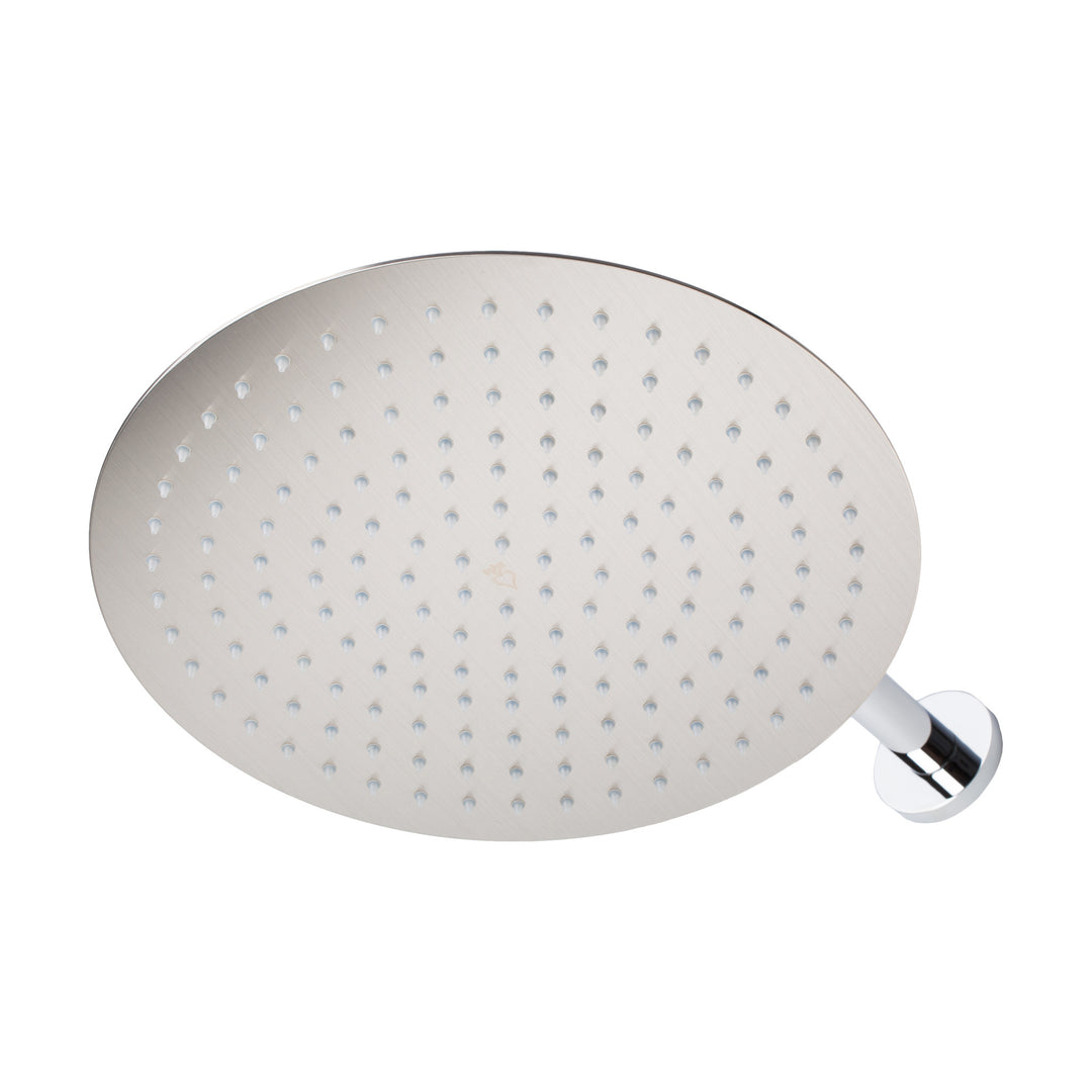 BAI 0414 Stainless Steel 12-inch Round Rainfall Shower Head in Brushed Nickel Finish