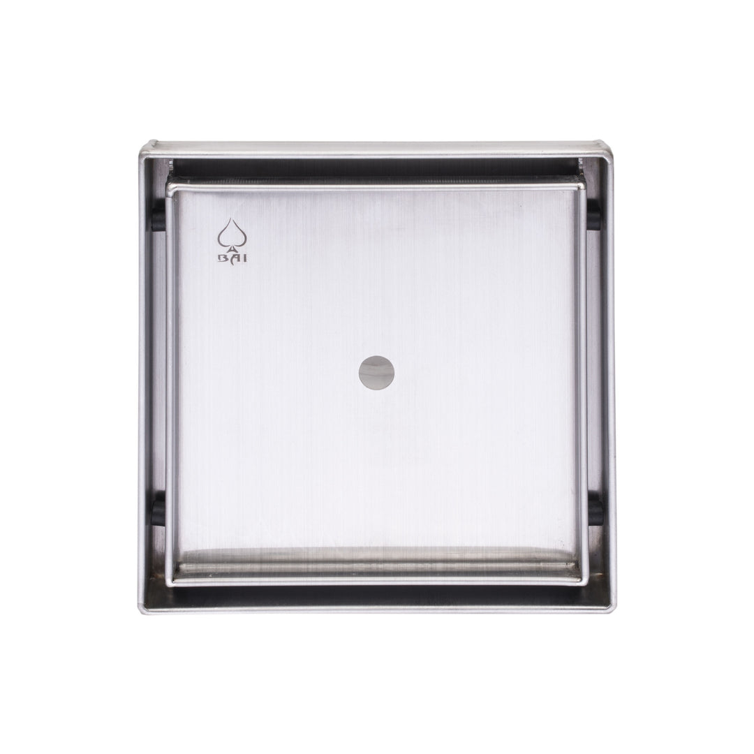 BAI 0577 Stainless Steel 5-inch Tile Insert Square Shower Drain