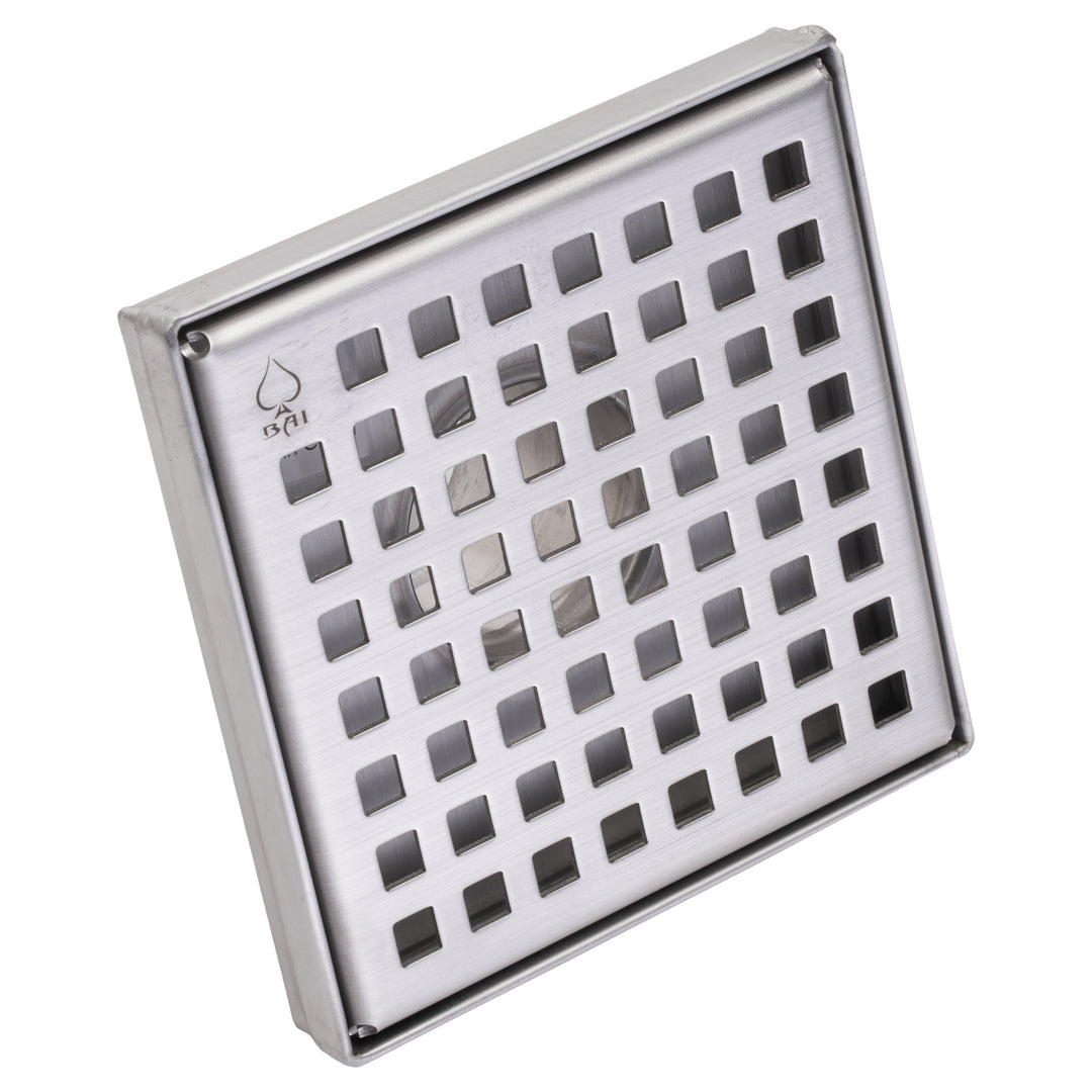 BAI 0574 Stainless Steel 5-inch Square Shower Drain